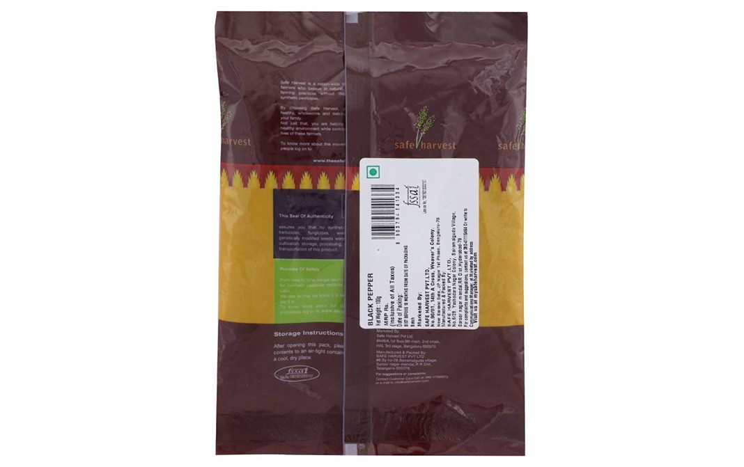 Safe Harvest Black Pepper    Pack  100 grams